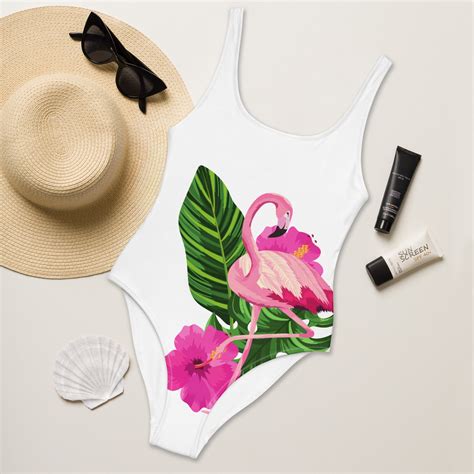 Flamingo One Piece Swimsuit For Women Sublimation Swimwear By Yoshini