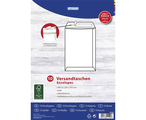 Versandtaschen DIN C4 FSC 41199 STYLEX Büro Stylex