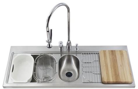 KOHLER K-3326R-3-NA PRO TaskCenter Double-Basin Kitchen Sink with ...