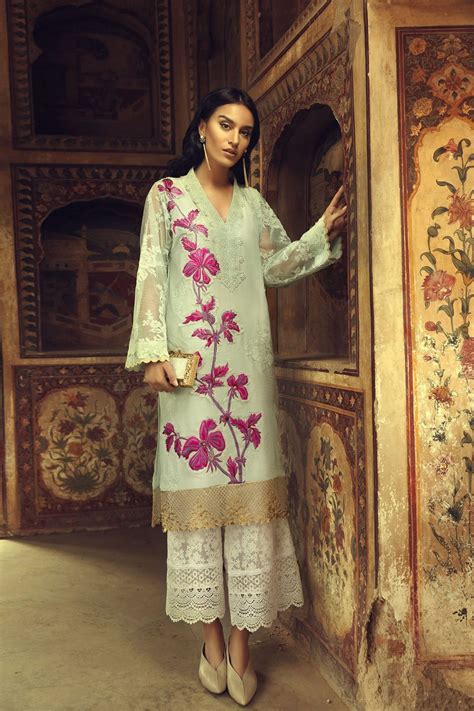 Elegant Mint Embroidered Pakistani Eid Dress By Ammara Khan Official