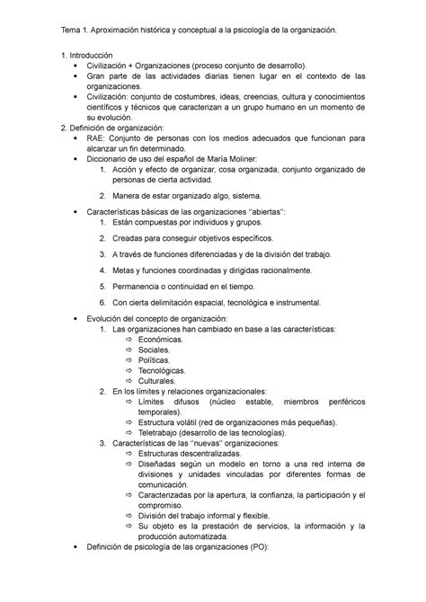 Resumen Tema 1 Aproximación histórica y conceptual a la psicología