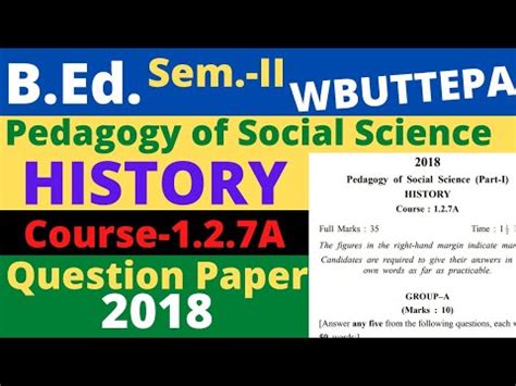 B Ed Sem Il Course 1 2 7A Pedagogy Of Social Science Part I