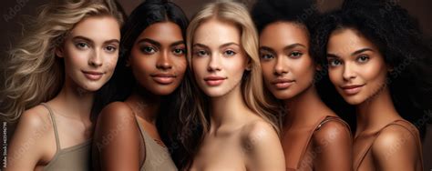 Diverse Group Of Beautiful Women With Natural Beauty And Glowing Skin