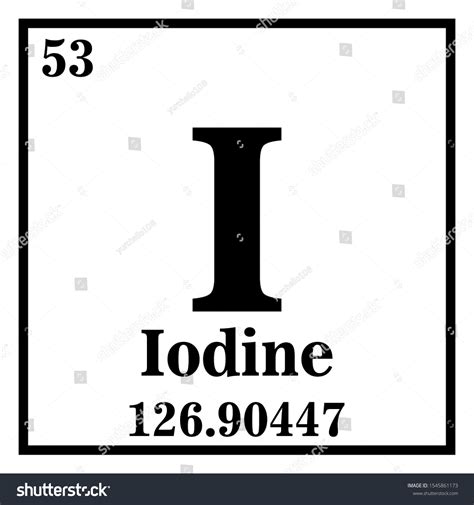 Iodine Periodic Table Elements Vector Illustration Stock Vector