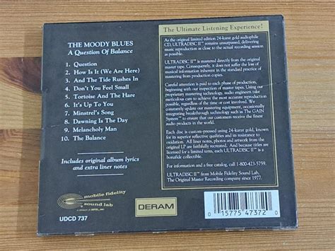 CD The Moody Blues A Question of Balance 24K 金碟 MFSL Original Master