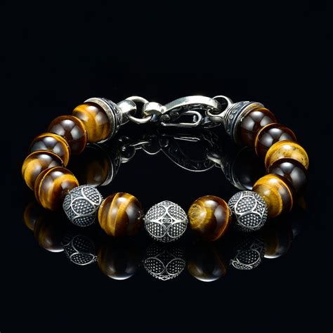 Tiger Eye Bracelet Mens Bead Bracelet 10mm Bead Bracelet Mens Jewelry