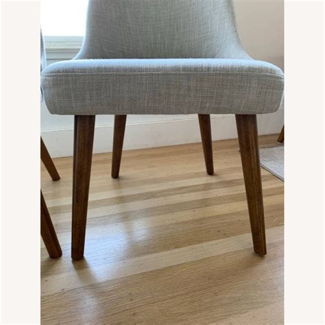 Mid Century Upholstered Dining Chair Wood Legs Aptdeco