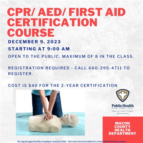 Cpr Aed First Aid Certification Course Macon County Health Dept