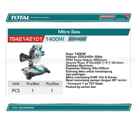 TOTAL » POWERTOOL » Mesin Mitter Saw 10 Inch - TOTAL TOOLS TS42142101 • Spray Gun | Pompa Oli ...