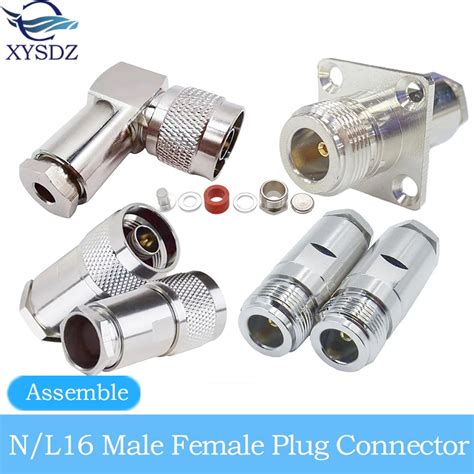 N Male N Female Rf Connector Plug Assembly Rf Coaxial Cable Rg58 Lmr400 9d Fb Flange Right Angle