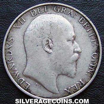 1902 Edward VII British Silver Shilling Silver Age Coins