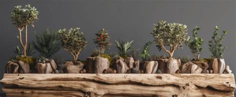 Premium AI Image | A wooden table with a bunch of plants on it