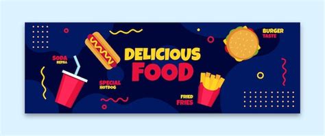 Free Vector Flat Design Delicious Food Twitter Header