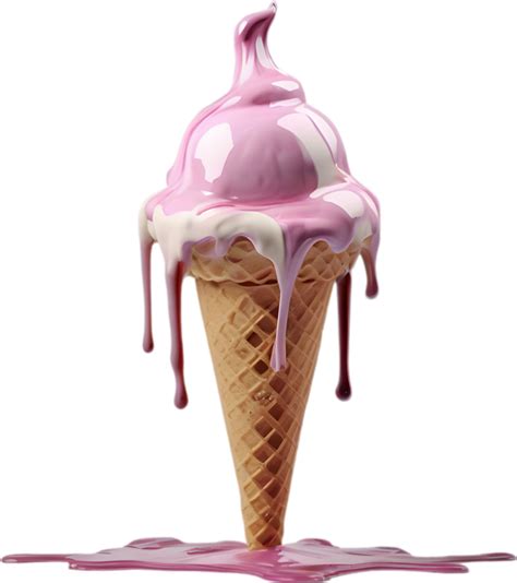 Picture Of Delicious Looking Melted Ice Cream Ai Generated Png