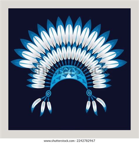 Vector Illustration Native American Headdress Made Stock Vector ...