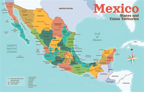 Detailed Mexico Map And Surrounding Borders Vector Art At Vecteezy