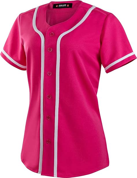 Ealer Bjw80 Series Womens Baseball Jersey Softball Jersey Button Down