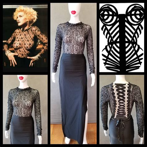 MADE TO ORDER Madonna Vogue Inspired Lace Top With Corset-like Lace up ...