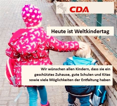 Heute Ist Weltkindertag Cda Niedersachsen