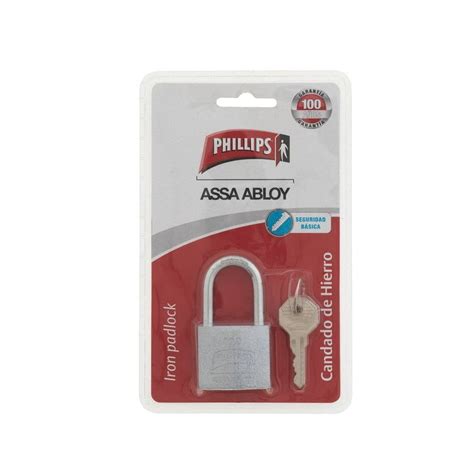 Candado De Hierro Phillips Assa Abloy Gancho Largo 102 38 Mm Walmart