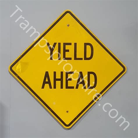 Vintage Yellow Yield Ahead Sign Tramps Prop Hire