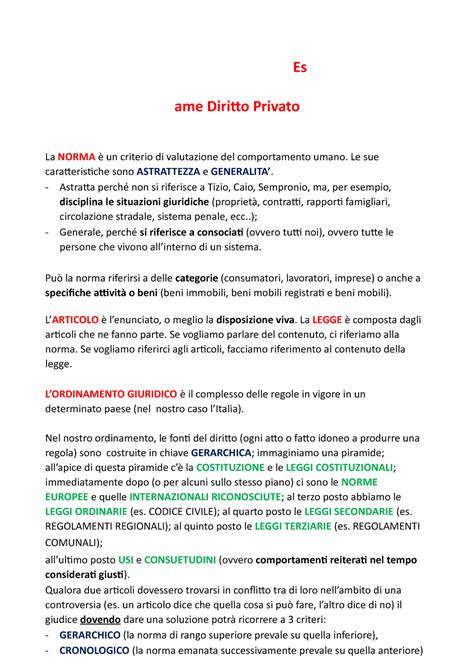 Esame Diritto Privato Appunti Presi A Lezione Es Ame Diritto