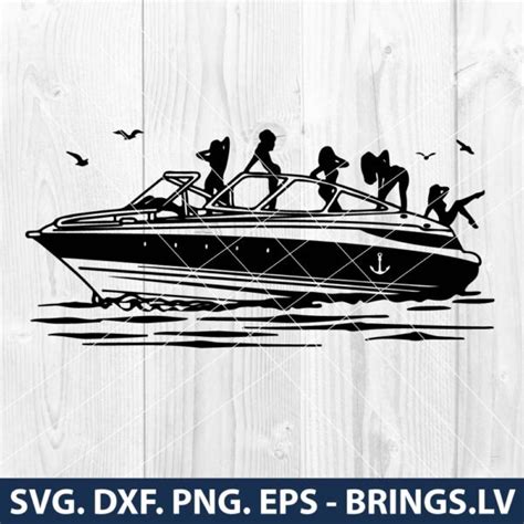 Boat SVG Speed Boat SVG PNG DXF EPS Cut Files For Cricut And Silhouette