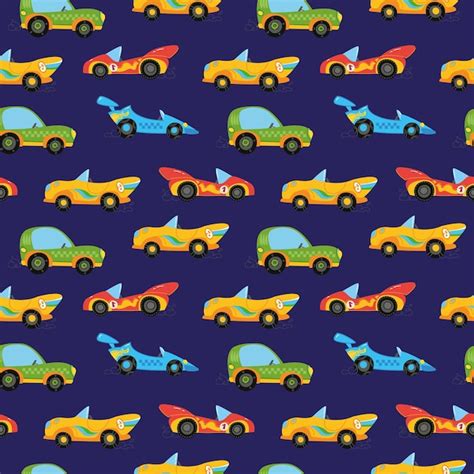 Premium Vector Seamless Pattern With Cute Childrens Colorful Cars On