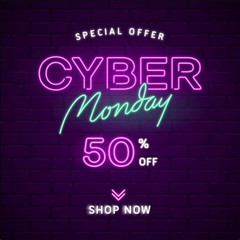 Free Vector Neon Cyber Monday Concept