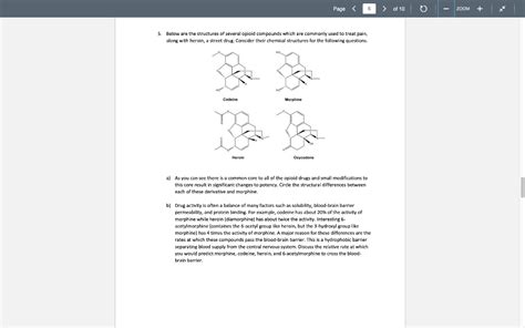 Solved 5. Below are the structures of several opioid | Chegg.com