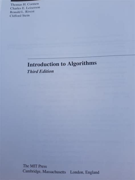 Introduction To Algorithms Rd Edition