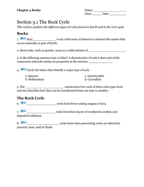 Formation Of Sedimentary Rocks Worksheet Worksheets Are A Very Worksheets Library