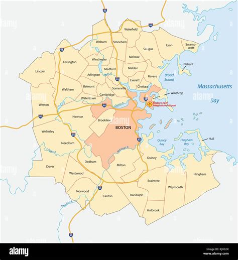 Mapa De Vectores De La Mayor Regi N Metropolitana De Boston