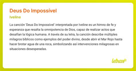 Deus Do Impossível Letras - 8