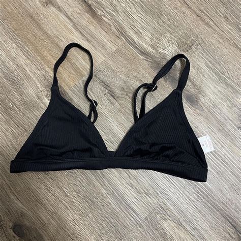 Black Triangle Bikini Top Size Med Depop