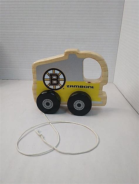 Nhl Boston Bruins Wooden Zamboni Pull Toy Masterpieces Toys Hockey Ebay