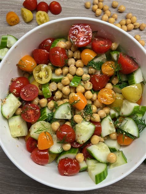 Chickpeas Cucumber And Tomato Salad Dr Stephanies Kitchen