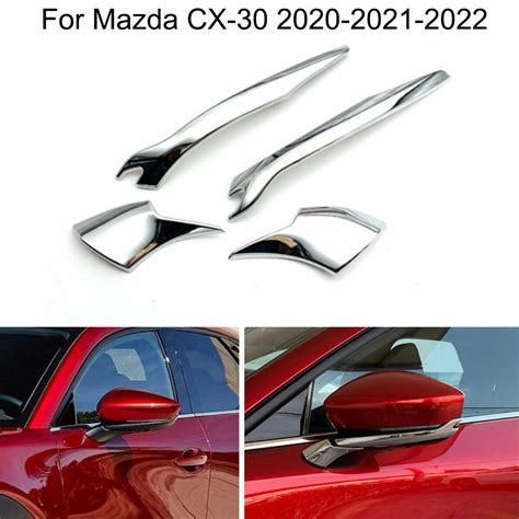 Car Chrome Rearview Side Mirror Cover Trim Strip For Mazda Cx