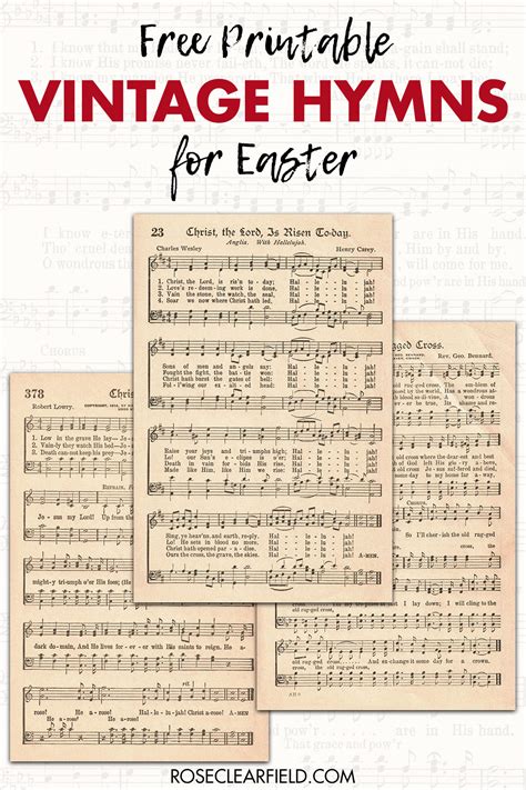 Free Printable Vintage Gospel Hymns Sheet Music • Rose Clearfield