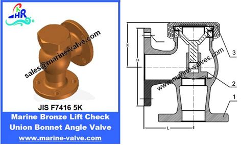 Jis F K Bronze Union Bonnet Lift Angle Check Valve Qingdao