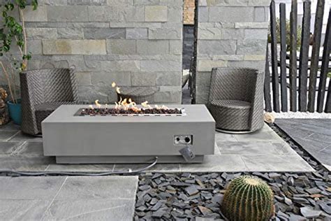 Elementi Fire Pit 60 Rectangular Concrete Natural Gas Fire Table