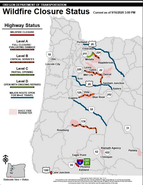 Road Closures Oregon Map Alvera Marcille