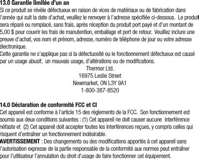 Thermor Bc Weather Cube User Manual