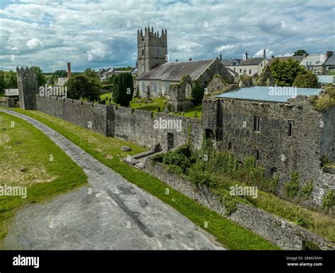 Aerial View Of Fethard Old Medieval Walled Town In County Tipperary On