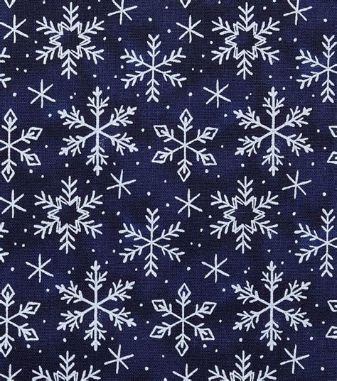 Christmas Cotton Fabric U Snowflake Texture Blue Blue