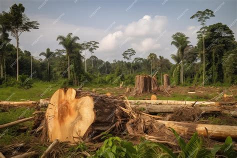 Premium Photo Deforestation With Tree Stumps And Felled Trees Visible In Tropical Rainforest