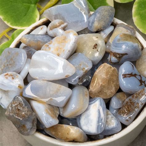 Blue Lace Agate Tumbled The Crystal Council