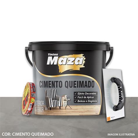 Kit Revestimento Cimento Queimado Maza 5 6 Kg Shopee Brasil