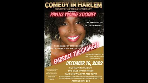 Comedy In Harlem Harlems New Home For Stand Up Comedy Phyllis Yvonne Stickney Youtube