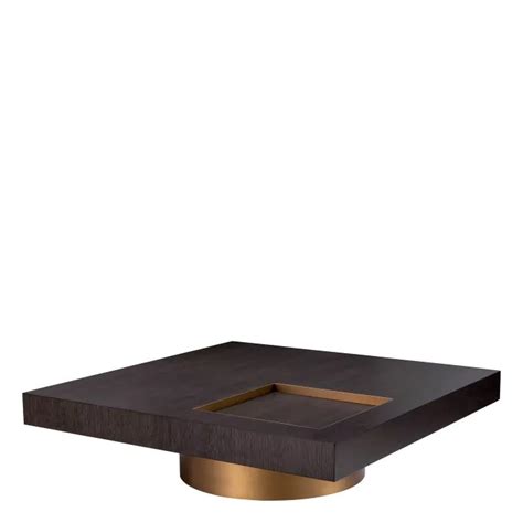 EICHHOLTZ Coffee Table Otus Mocha Square Wilhelmina Designs